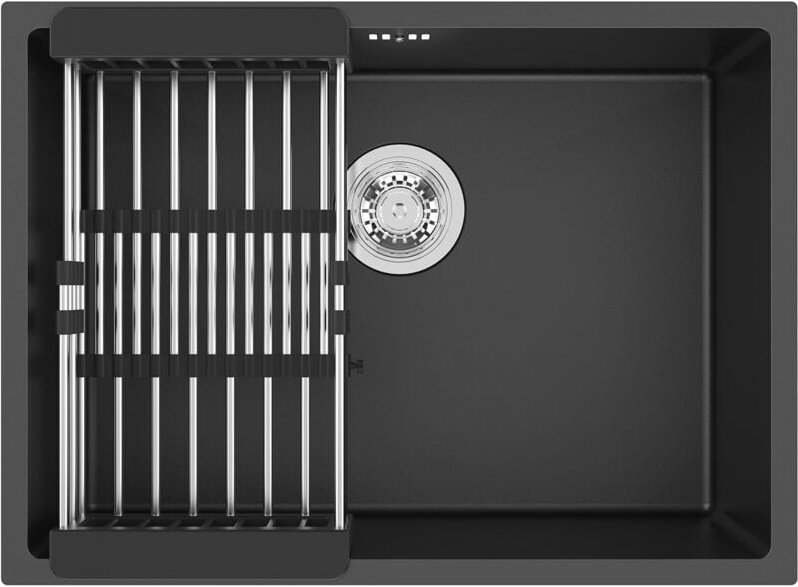 Edelstahl Küchenspüle 60 x 44 cm Einbauspüle, Küchenspülbecken für ab 65 cm Unterschrank, Edelstahlspüle, inkl. Abtropfk...