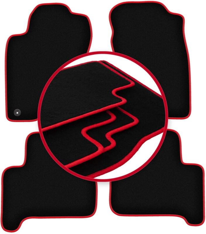 CARLUX-RED Auto-Fußmatten für: Toyota Land Cruiser J120 5-Türer (2002-2009)