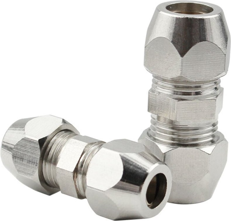 Thumbnail - Stück vernickelte Kupfer-Kompressionsfittings, 8 mm Gas-Oliven-Fitting, 8 mm x 34 mm Gewinderohrverbinder, für Sanitär, ...