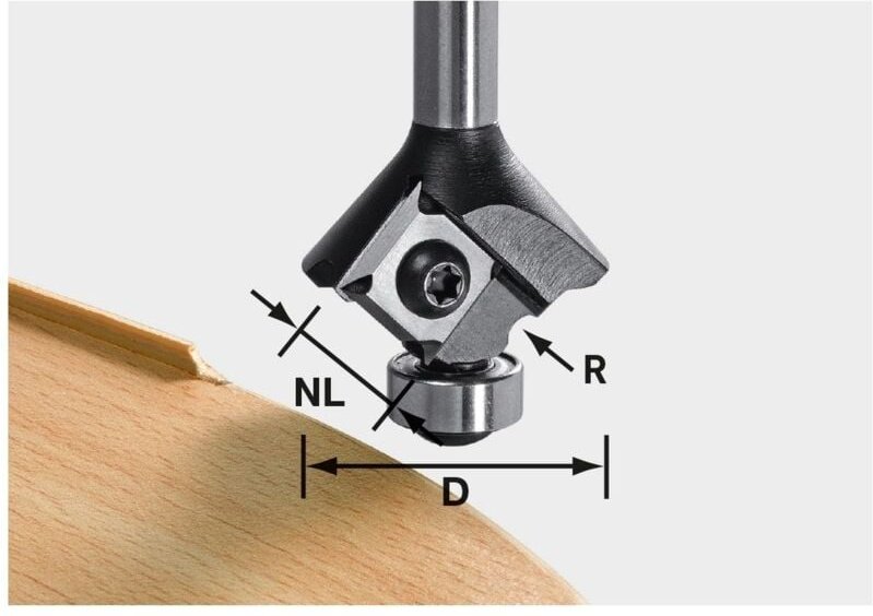 Kehlnahtfräser Wendeschneidplatte hw S8 hw R3 D28 KL12,7OFK Festool 499808