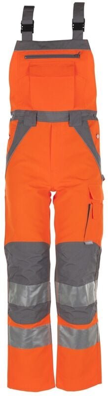 Plaline Warnschutz Latzhose orange/zink, Gr. 50 - Planam