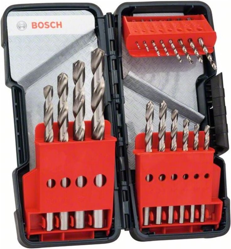 Bosch - 18-tlg. Metallbohrer-Set, Toughbox, hss-g, din 338, 135°, 1–10 mm