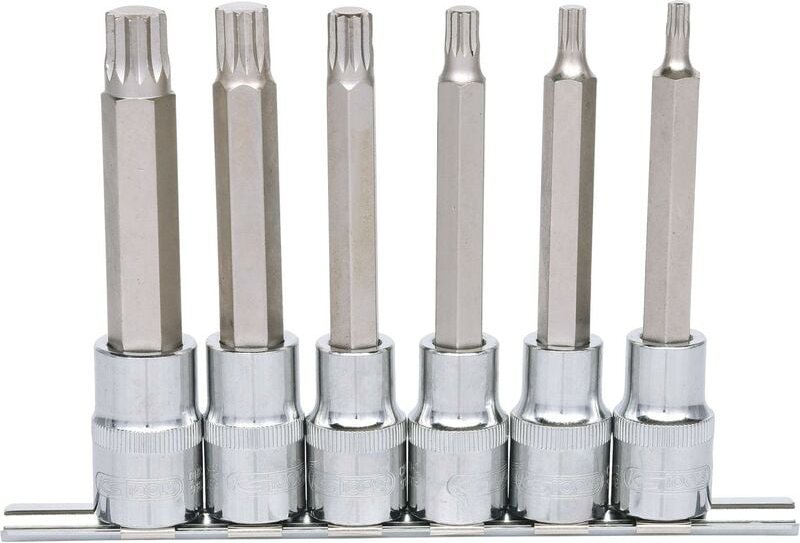 1/2' CHROMEplus Bit-Stecknuss-Satz xzn, lang, 6-tlg M5-M14