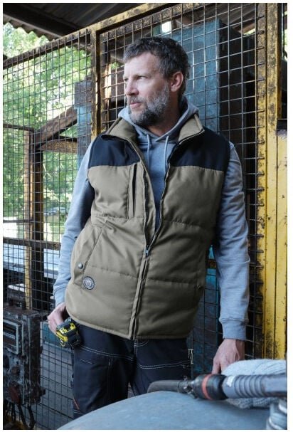 Thumbnail - Berni Weste - Khaki/Schwarz - 2XL - 11905-011 - Bosseur