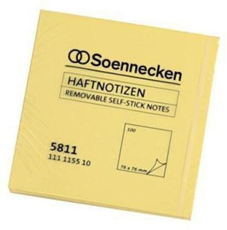 Haftnotiz 75 x 75 mm (b x h) gelb 100 Bl.