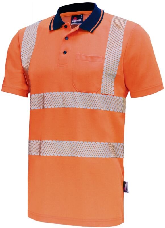 Vizwell Warnschutz Polo-Shirt VWP Gr. 3XL leuchtorange/marine