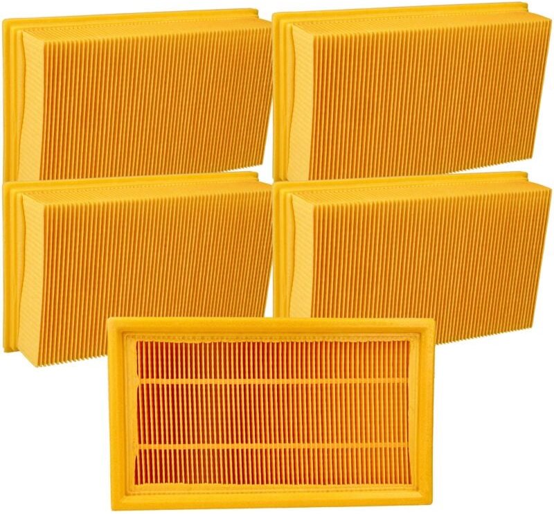 5x Flachfaltenfilter kompatibel mit Dewalt D27902, D27091, D279015-XJ Nass- und Trockensauger, Staubsauger - Filtereleme...