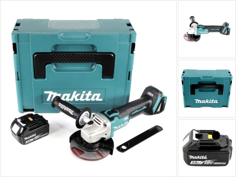 Dga 504 F1J Akku Winkelschleifer 18V 125mm Brushless + 1x Akku 3,0Ah + Makpac - ohne Ladegerät - Makita