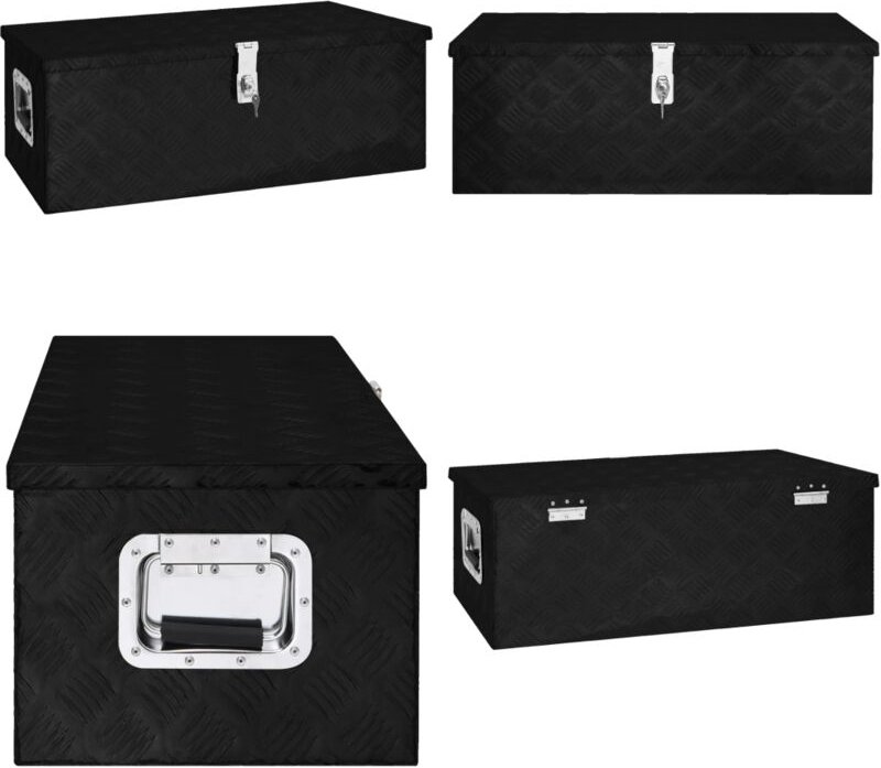 Aufbewahrungsbox Schwarz 80x39x30 cm Aluminium - Aufbewahrungsbox - Aufbewahrungsboxen - Home & Living - Schwarz