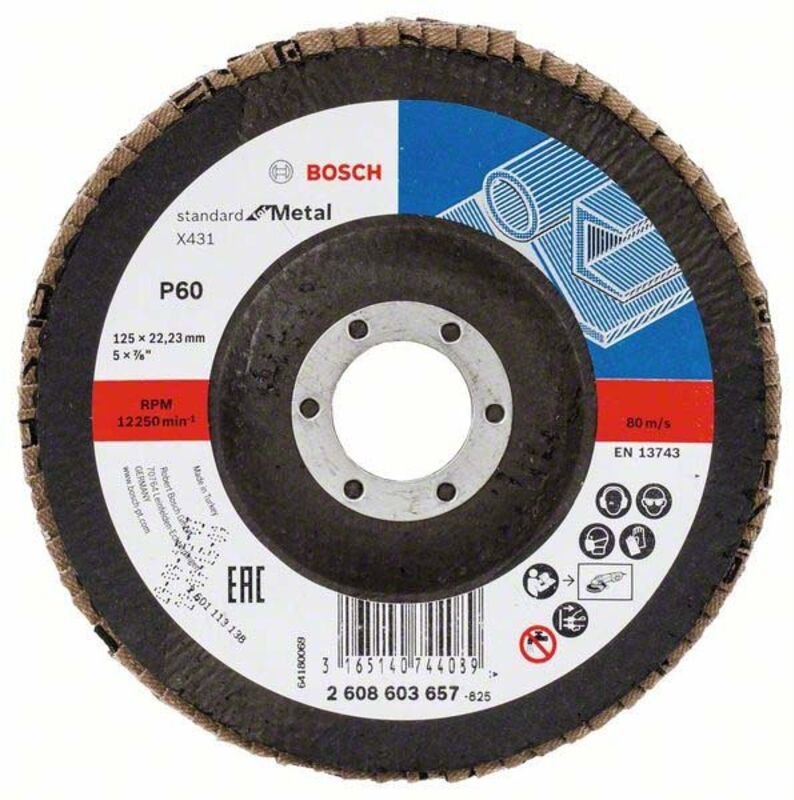 Bosch - Fächerschleifscheibe X431 Standard for Metal gewinkelt 125 mm 22,23 mm 60 - 2608603657