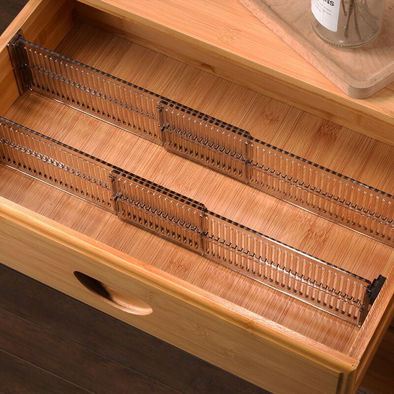 Thumbnail - Schubladen-Organizer (4er-Set) – verstellbarer Schubladenteiler aus Kunststoff – Besteck-Organizer für Küche, Bad oder S...