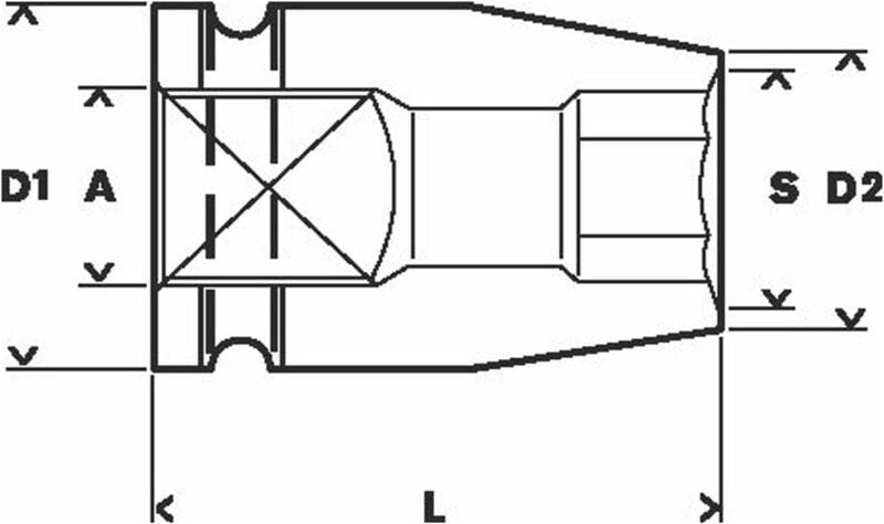 Steckschlüsseleinsatz, sw 22 mm, l 40 mm, 30 mm, M14, 32,9 mm - Bosch