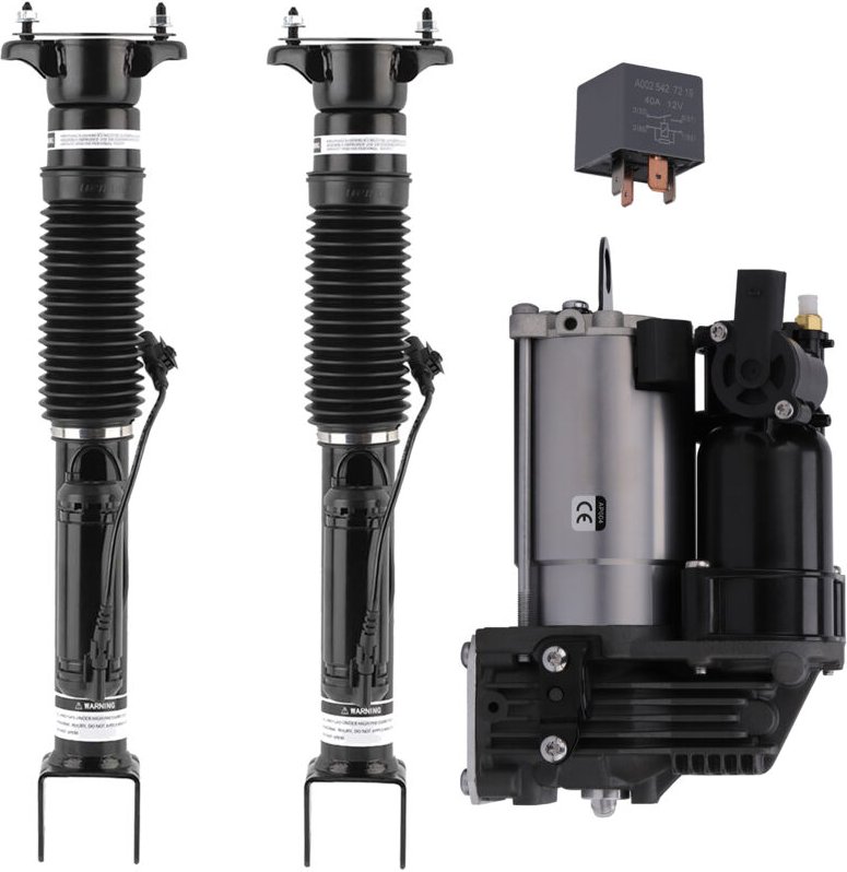 2X Stoßdämpfer Hinten + Luftfederung Kompressor for Mercedes ML GL W166 X166