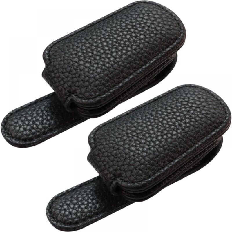 Schwarz)2 Auto-Sonnenbrillenhalter für Fahrzeuge, magnetischer Visier-Brillenhalter-Clip