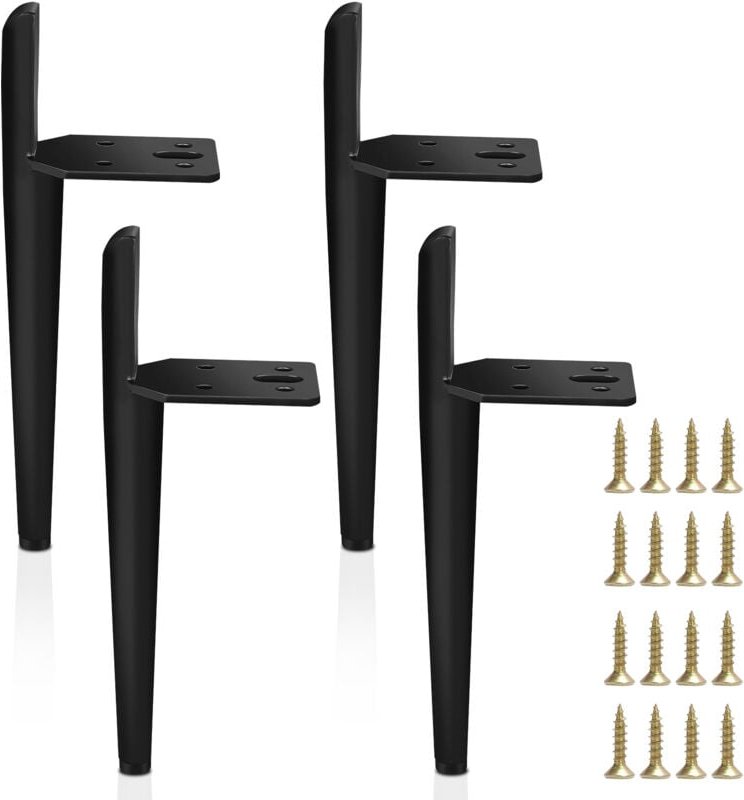 Thumbnail - SWANEW 4er Set Möbelfüße Tischbeine Sockelfuß Tischfuß Möbel Metall Schwarz Höhe:150 mm
