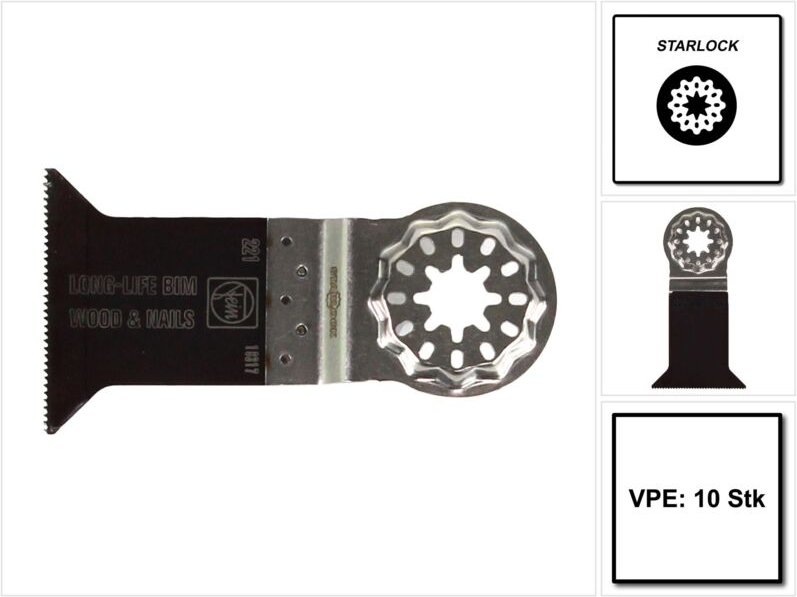 Fein - E-Cut Long-Life-Sägeblatt, Länge 50 mm, Breite 50 mm, ve 10 St, Aufnahme sl