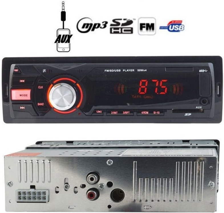 Trade Shop Traesio - Trade Shop - usb sd aux DEH-4101 1 din mit lcd display MP3 50WX4 -