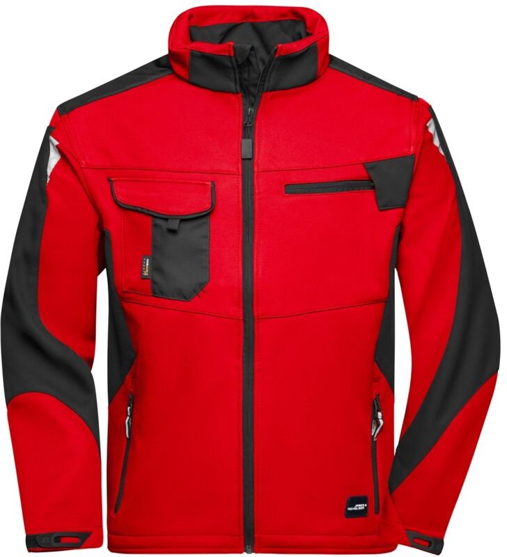 James&nicholson - Professionelle Softshelljacke JN844 Gr. xl red/black