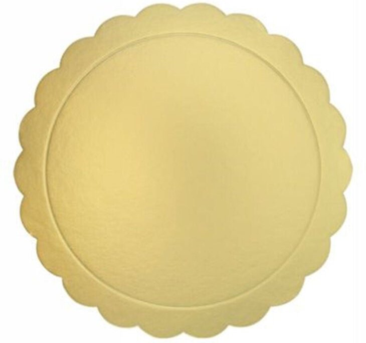 Trade Shop Traesio - Trade Shop - set 3 pz base torta rotonda piatto dorato 22 cm mit bordino 31160 -