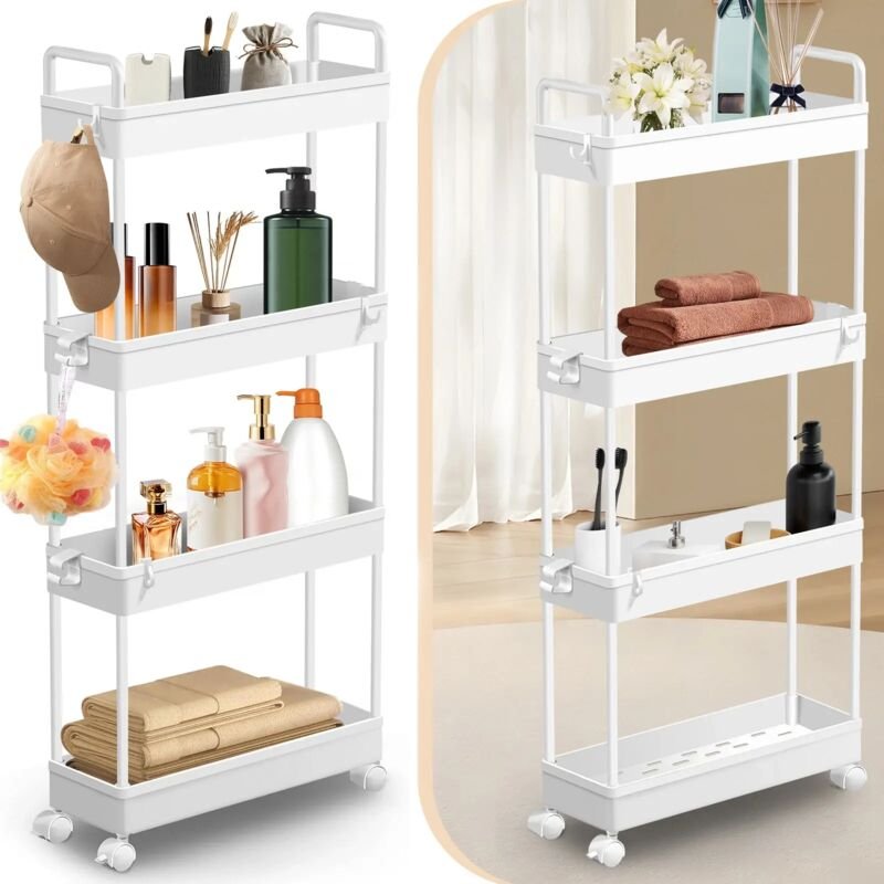 4-Ablagen Standregal Regal Küchenregal Badregal Bücherregal Haushaltsregal Möbel