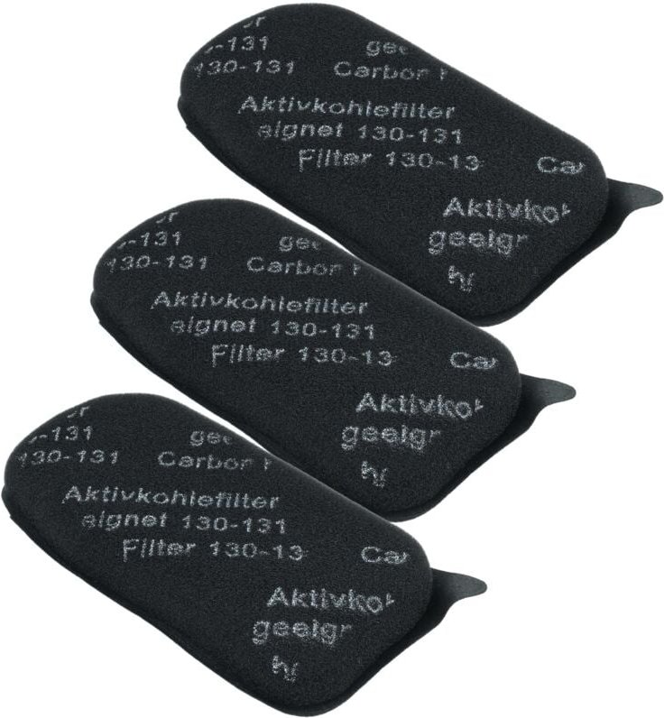 3x Aktivkohlefilter kompatibel mit Vorwerk Kobold 131sc, 130, 131 Staubsauger - Filterset, Schwarz - Vhbw