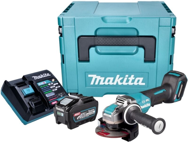 Makita GA 047 GT101 Akku Winkelschleifer 40 V max. 125 mm X-LOCK Brushless + 1x Akku 5,0 Ah + Ladegerät + Makpac