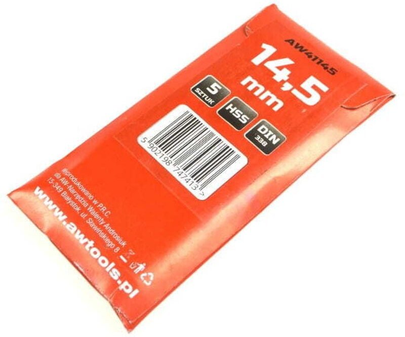 AWTOOLS METALLBOHRER WEISS GEDREHT 14,5mm/5Stk.