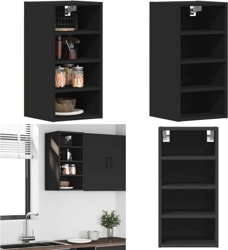 Hängeschrank Schwarz 30x29,5x60 cm Holzwerkstoff - Vidaxl