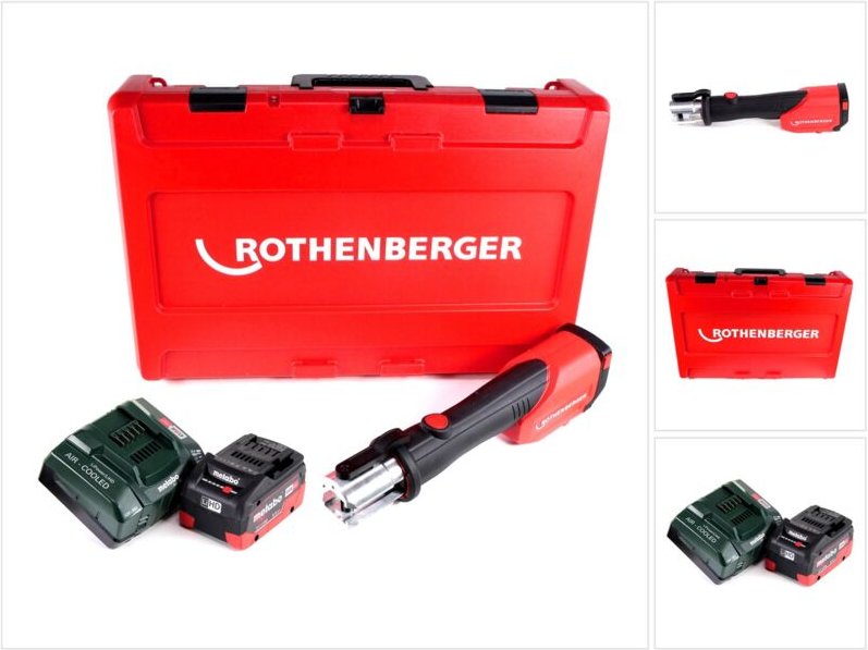 Rothenberger ROMAX 4000 CAS Akku Pressmaschine 18 V 34 kN + 1x Akku 5,5 Ah + Ladegerät + Koffer