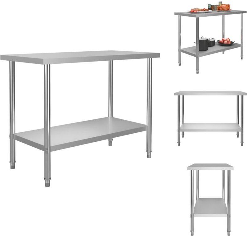 Vidaxl - Gastronomie - Living Küchen-Arbeitstisch 120 x 60 x 85 cm Edelstahl