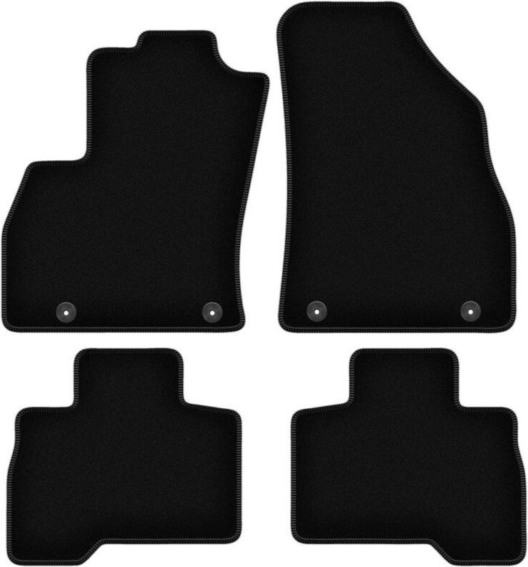 BASIC schwarze Veloursmatten für: Peugeot Bipper Kombivan, Tepee (2007-2017)