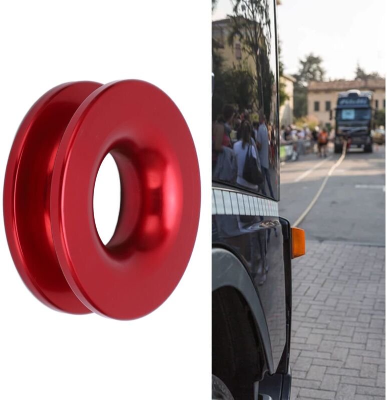 Winden-Bergering, Winden-Rollen-Abschleppring, Autowinden-Seilzug-Bergering, 41.000 lb Bruchfestigkeit (rot)