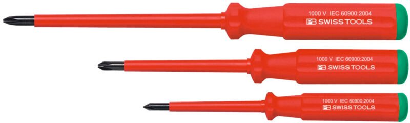 Thumbnail - Pb Swiss Tools - Pozidriv-Schraubendreher-Satz SwissGrip, vollisoliert, 3-teilig