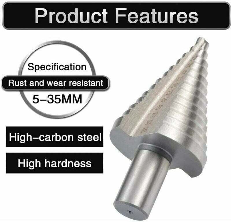 Foret À Métaux Pour Perceuse,Foret Fraise Meche Etage Hss, Foret Étagé Fraise Conique À Double Fente (5mm-35mm)