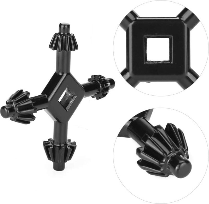 Beijiyi - 4-in-1-Mehrfachbohrfutterschlüssel aus Stahl für Handbohrwerkzeuge zum Festziehen und Lösen von Universalspann...