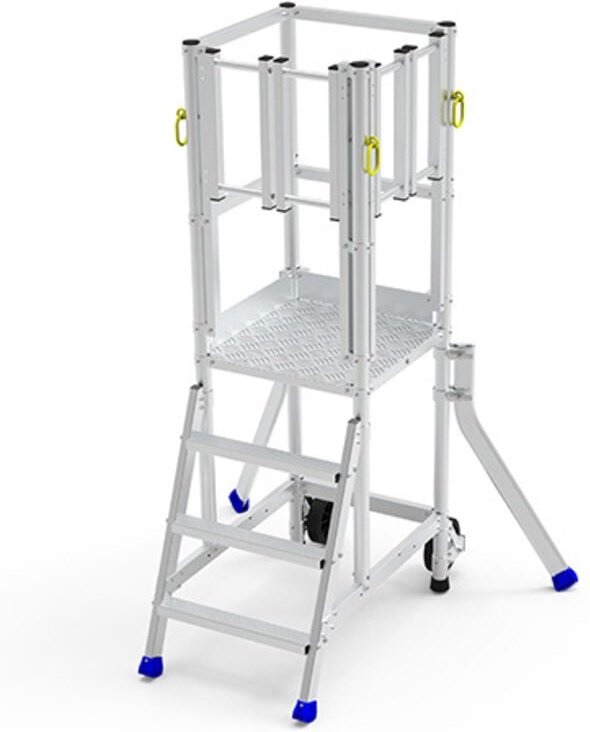 Stehleiter mit großem Podest - 4 Stufen - Bühnehöhe de 1.00m - ER4SL-PD