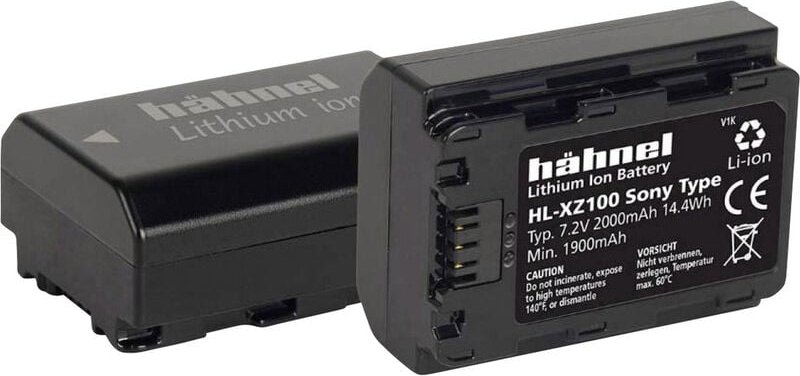 Hähnel - Fototechnik HL-XZ100 Kamera-Akku ersetzt Original-Akku (Kamera) NP-FZ100 7.2 v 2000 mAh