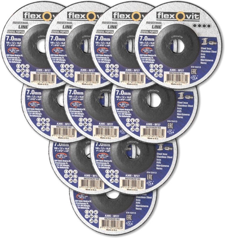 STAHLWERK Schruppscheibe und Schleifscheibe 100 x 7 mm Metall und Edelstahl Set