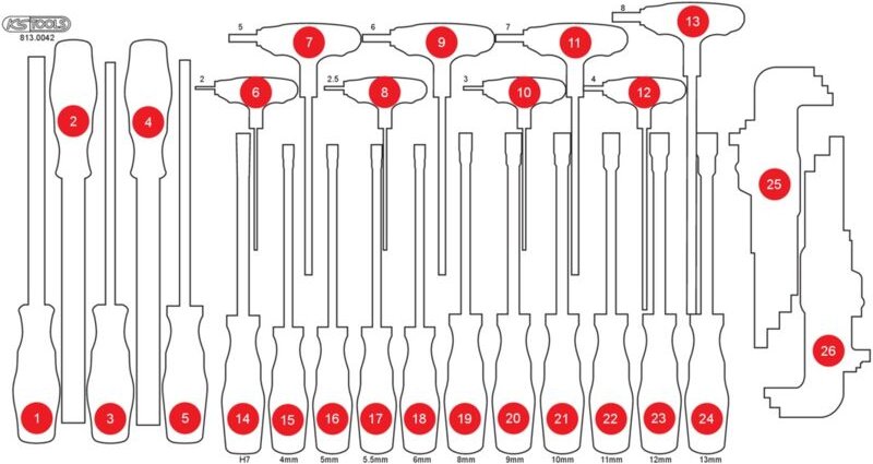Ks Tools Leere Schaumstoffeinlage zu 813.0042