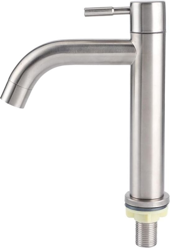 G1/2 Edelstahl gebürsteter Einzel-Kaltwasserhahn mit hohem Gehäuse, Einzelgriff, einem Loch für Spüle (Typ 1)