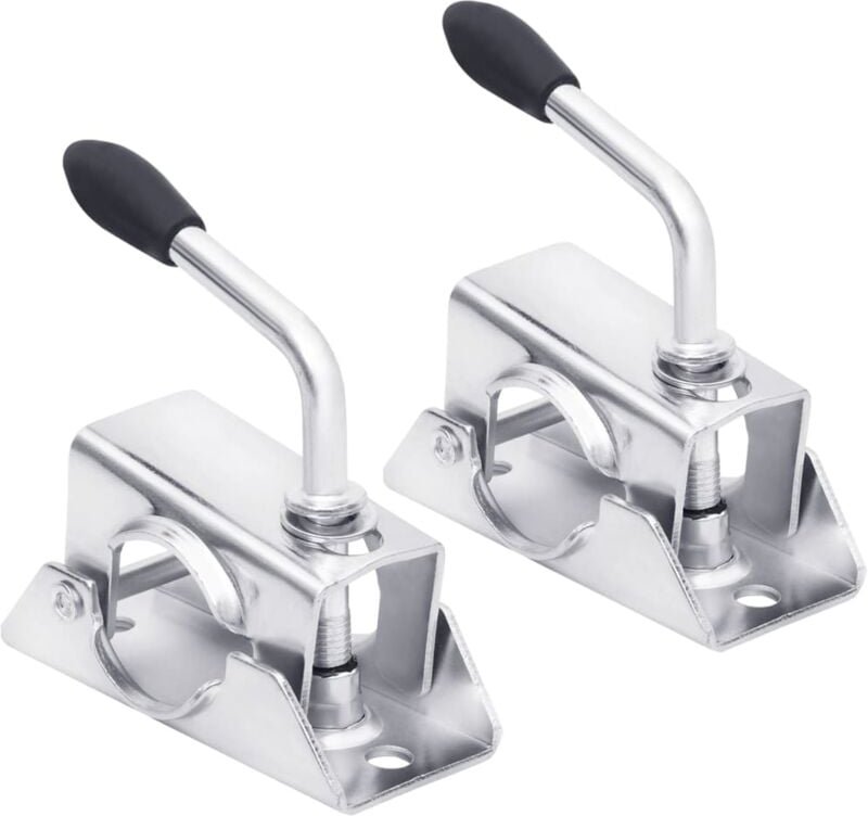 Klemmen für Stützrad 2 Stk. 13,5x6,5x14 cm Verzinkter Stahl vidaXL