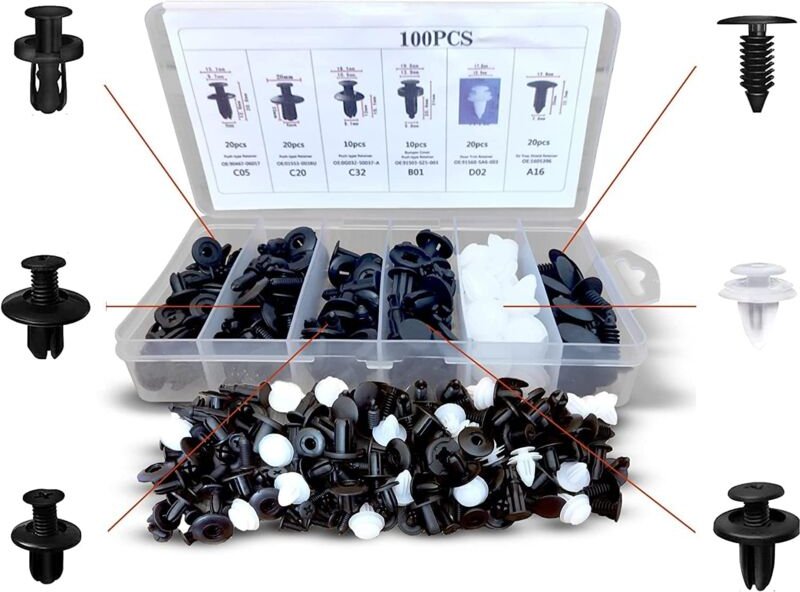 Swyeoot - Auto-Clips – Auto-Kunststoff-Niete – Kunststoff-Nieten-Schutzbefestigung für Auto-Türverkleidungen – 6 Größen ...