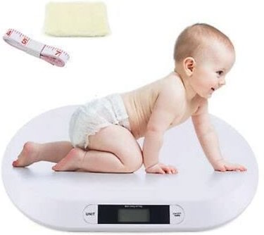 Gojoy - Babywaage Kinder Neugeborenen Waage Haustierwaage lcd Digital bis 20 kg Mit Handtuch & Lineal