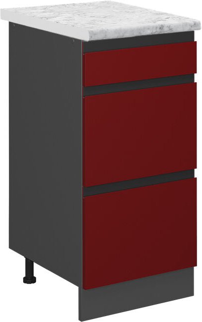 Vicco - Schubladenschrank R-Line, Rot, 40 cm ap Marmor