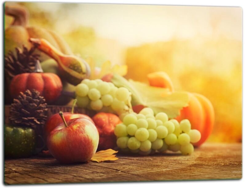 Glasschild Schneidebrett 52x40 FRUCHT