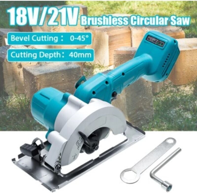 Bürstenlose Mini-Kreissäge, kabellose Handkreissäge mit Akku für 18 V, Fase von 0 bis 45°/Tiefe 40 mm, für Holz, PVC, Ma...
