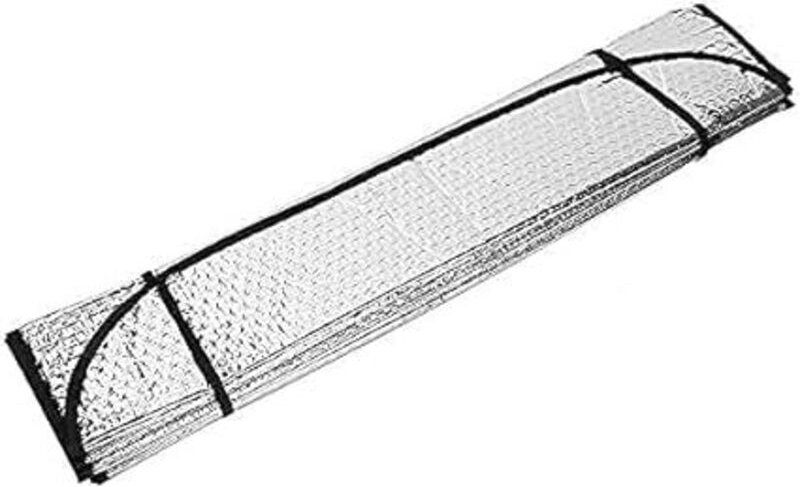 Lntyq Universal Auto-Sonnenschutz vorne 130 x 60 cm faltbar mit 2 Saugnäpfen und 2 Gurten