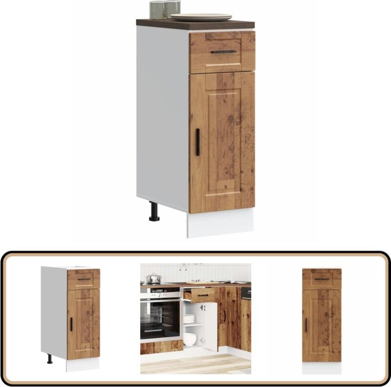 Küchenunterschrank Porto Altholz-Optik Holzwerkstoff - Vidaxl