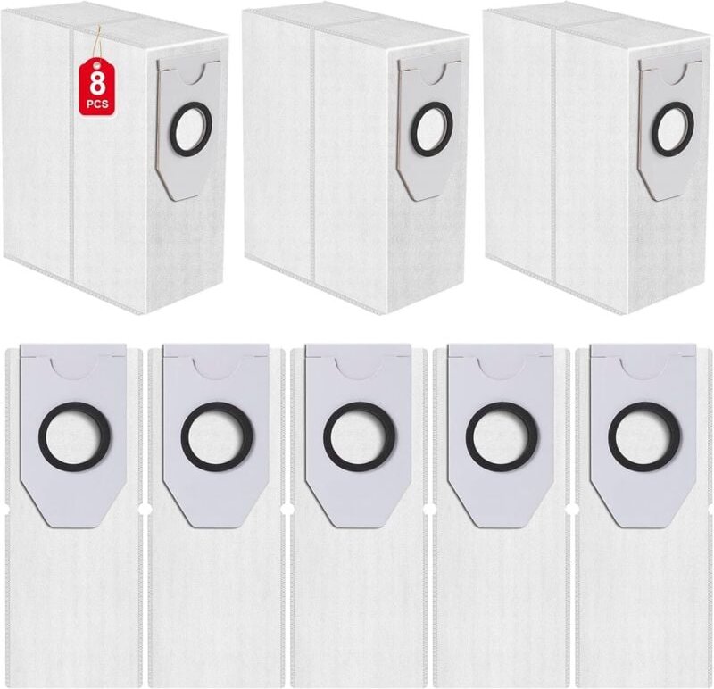 8er-Pack Staubsaugerbeutel für Eureka J12 Ultra/Midea V12 Roboter, Ersatzzubehör-Pack