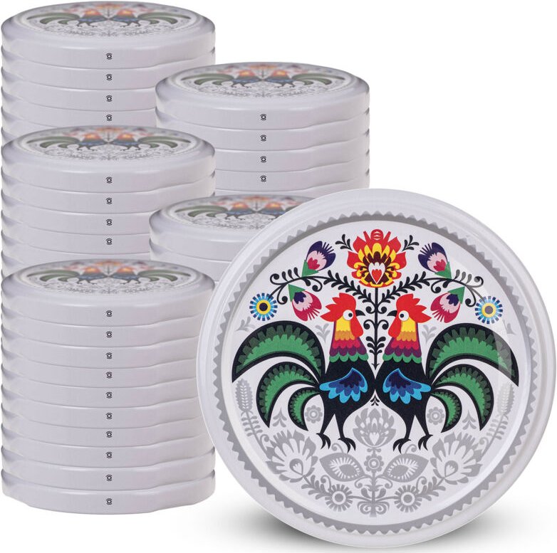Deckel fi82 10er-Pack Muster Rooster Folk - Kadax